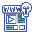 Icono marketing enlaces web de página web con bombilla