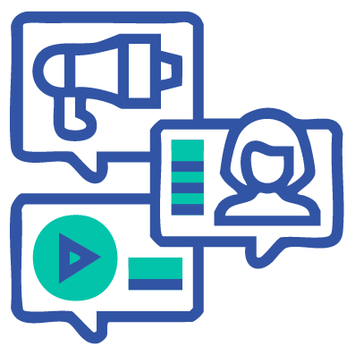 A megaphone and a user for marketing campaigns