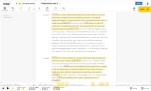 Trint podcast translation tools
